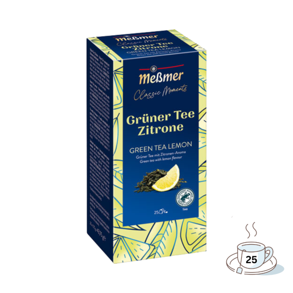 Meßmer Classic Moments Grüner Tee Zitrone, Teebeutel im Kuvert, 2. Entnahmefach/displaytauglich, 43,75g